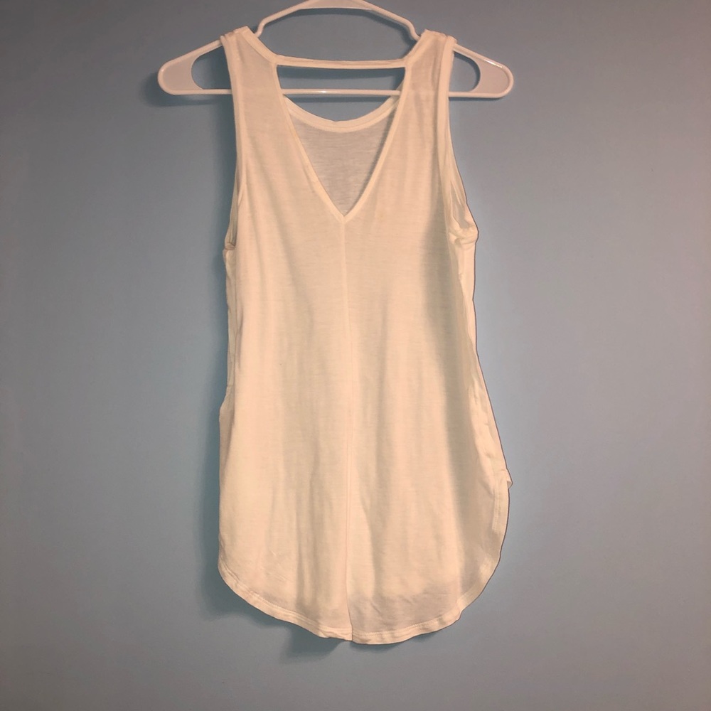 White Open Back Tank Top